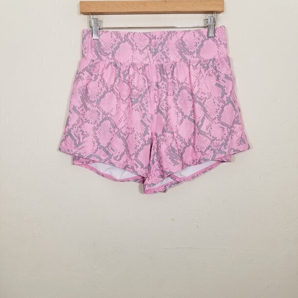 Fabletics Lined Shorts Animal Print High Rise Pink Size M - Picture 1 of 5